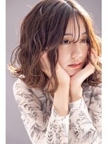 ヘアサロン ナノ(hair salon nano)&nbsp;ベージュベースのふんわり巻きボブ♪