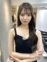 前髪あり髪質改善姫カットセミディカールシアーカラー縮毛矯正