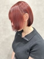 ルノン(LUNON) レッドブラウン/ミニボブ/切りっぱなし/ブリーチなし