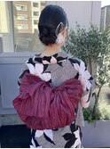 浴衣ヘアアレンジ土橋22