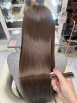 リー 梅田(Lee)&nbsp;プレミアム髪質改善/ブリーチなしｗカラー/オリーブグレージュ