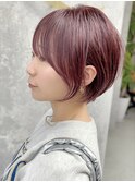 ●前下がりショートボブハンサムショートカットカラーパーマケア