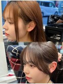 韓国柏顔周り縮毛矯正髪質改善レイヤー前髪カット韓国風ヘアボブ