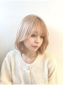 大人可愛いひし形ハンサムショートボブ前下がり 