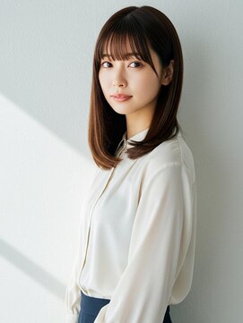 ソンノ(sonno) ワンカール ミディアム 顔周りカット ベージュカラー20代30代