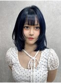 レイヤーカット/ハイレイヤー/ブルーブラック/透明感カラー