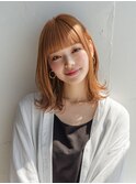 くびれヘア/アプリコットオレンジ/夏のヘアアレンジ/大宮