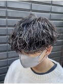 波巻きパーマVマッシュハイライトメッシュ【下北沢/men's】