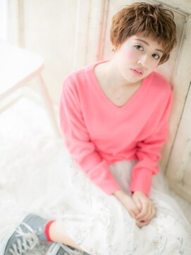 モッズ ヘア 福岡姪浜店(mod's hair) mod's姪浜/フォックスカラー小顔ぱっつん前髪フェザーパーマj