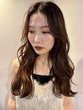 小顔/オリーブグレー/ココアベージュ/黒髪/レイヤー