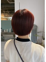 シプレ(cipre) オレンジレッド×コンパクトミニボブ