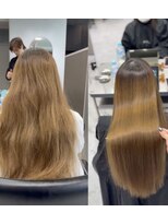 ラフ トウキョウ 福岡天神店(RAF TOKYO)&nbsp;ブリーチ毛でもできる縮毛矯正　BeforeAfter