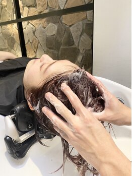 オアシスアヴェダ 立川(OASIS AVEDA)の写真/【AVEDA】で髪にも頭皮にも優しく洗い上げます。嫌なにおいや汚れも落ちて、健やかな頭皮と美髪が叶う◎