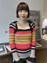 ヘアーアイストゥーレ(HAIR ICI TRE)&nbsp;マッシュバングボブ　デザインカラー　担当渡邉桜桃