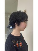黒髪ショートパーマ