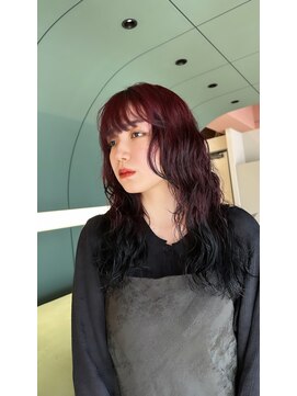 ロンドウェグ(RONND weg) ロングパーマ×ブリーチ無しダブルカラー