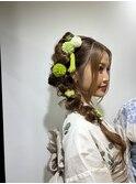 お祭りヘア