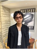メンズパーマニュアンスパーマショートカットメンズカット黒髪