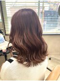 ナチュラルブリーチなしピンクブラウン明るめ【上野】