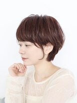 30代40代50代耳かけショートボブ前髪あり丸みショート白髪ぼかし