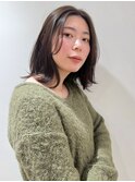 ベージュカラー ブリーチなしカラー 透明感カラー ミディアム