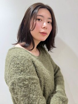 ベージュカラー ブリーチなしカラー 透明感カラー ミディアム