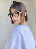 大人ガーリーダークアッシュ小顔似合わせカット