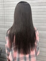 ロックス バイ マグ 松本(rocks BY MAG)&nbsp;透明感暗髪グレージュ×シースルーバングミディアムレイヤー