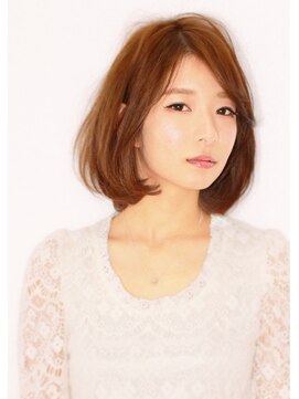 イースタイル 志都呂店(e-style com’s hair) 自然なワンカールがお洒落なナチュラルボブ#マロンカラー