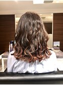 グラデーションカラー×波巻き
