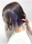 【堀惠洋平】インナーカラー　ディープパープル×ダークアッシュ