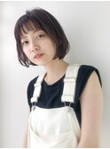 【SiSTA】田中キャラメルベージュシースルーバング前下がりボブ