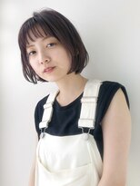 シスタ(SISTA)&nbsp;【SiSTA】田中キャラメルベージュシースルーバング前下がりボブ