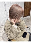ミルクティーベージュ　ピンクベージュ　ブリーチあり　　前田