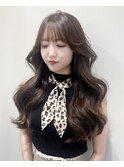 顔まわり　韓国ヘア　オータムブラウン