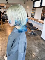 ニュート(Neut )&nbsp;裾カラーブルー/エンドカラー/ホワイトシルバー/ケアブリーチ/