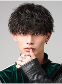 ウェーブパーマ×ラウンドマッシュ