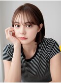 小顔見え◎ナチュラルシースルーバング×大人かわいいボブ