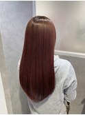 明るめ赤みブラウン／赤茶色／派手すぎない赤色カラー／髪質改善