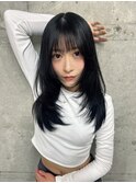 韓国オルチャンレイヤーカット透明感カラー顔まわり前髪カット