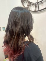 インパークス 町屋店(hair stage INPARKS)&nbsp;裾カラー×ピンクレッド［町屋］