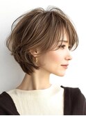 大人ショートレイヤー白髪ぼかし脱白髪染め40代50代60代原宿