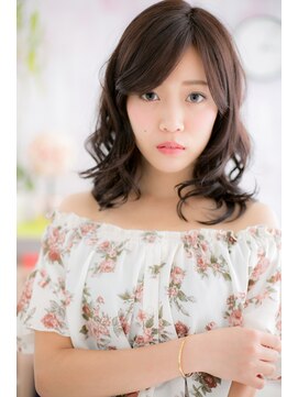 ミック 日暮里店(miq) 大人かわいい斜めバングくせ毛風ウェーブ抜け感プリカールc1