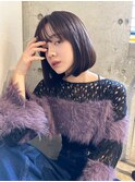 前髪ありの小顔ボブ/髪質改善前髪カット