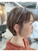 ハイライト ショート 似合わせ 小顔カット 大和八木