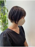 大人可愛い乾かすだけ丸みショート顔まわりカット20代30代40代