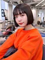 ランテルディ 渋谷(LANTERDIT)&nbsp;ボブヘア　切りっぱなしボブ　ツヤ髪　黒髪　ぱっつん前髪