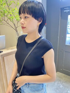 フェンヘアーアイス 中目黒(Fen.hair ici) 大人美人艶感シースルーバングデザインカットこなれミディ