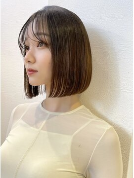 ロンドネートゥル 新潟(Lond naitre) ワイドバング　美髪イメチェンブルーブラックボブ（新潟/万代）