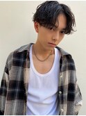 mowen 南堀江　メンズ　ナチュラル　センターパート　韓国風